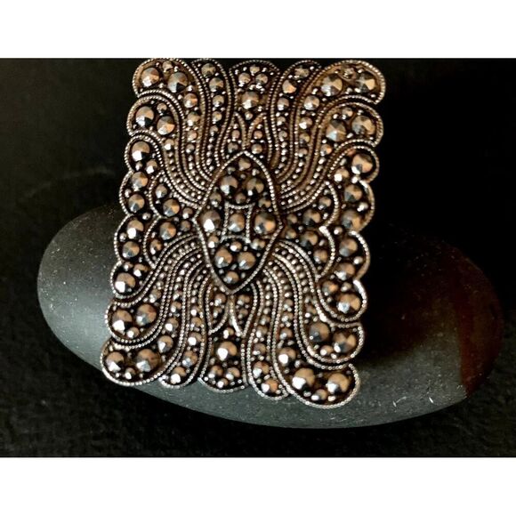 German Faceted Steel Buckle, Vintage, Stamped - Picture 2 of 5